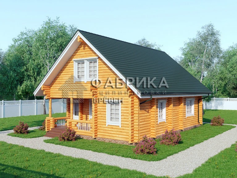Проект коттеджа из бревна ДО-094