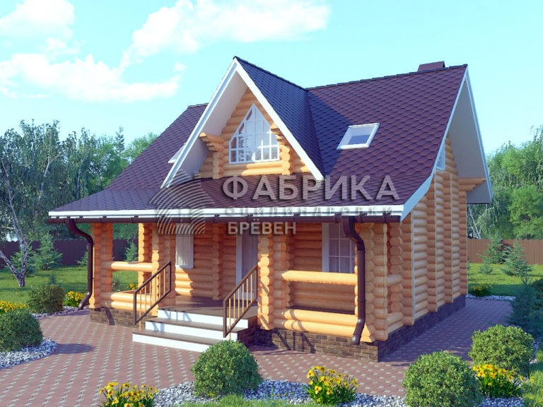 Проект бани из бревна Б-016