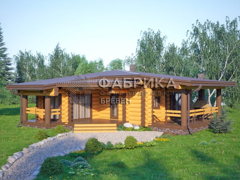 Проект бани из бревна Б-025
