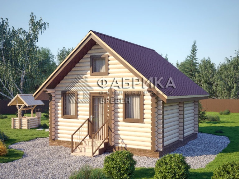 Проект бани из бревна Б-030