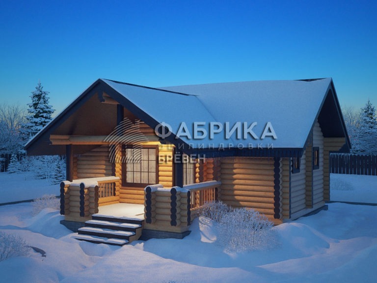 Проект бани из бревна Б-039