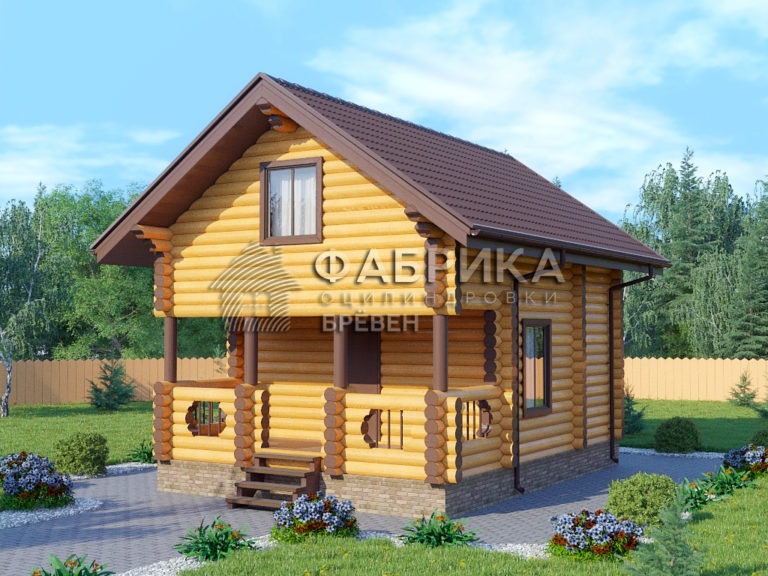 Проект бани из бревна Б-048