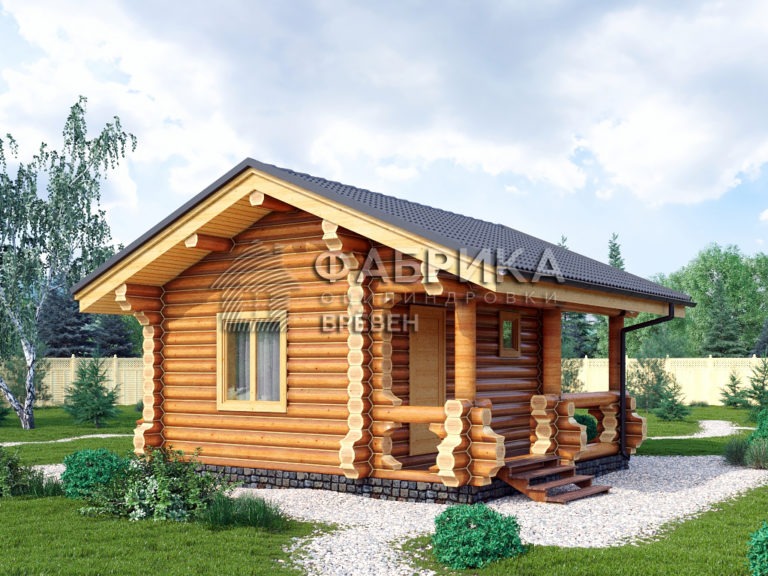 Проект бани из бревна Б-058