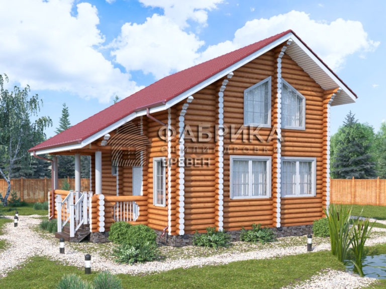 Проект бани из бревна Б-074